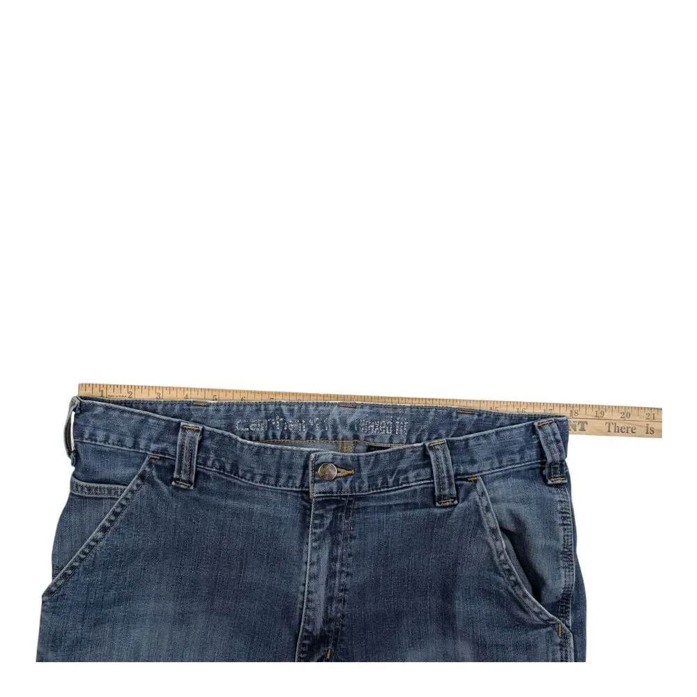 Carhartt‎ Carpenter Jeans Men’s 36x36 Relaxed Fit Denim Blue Workwear distressed